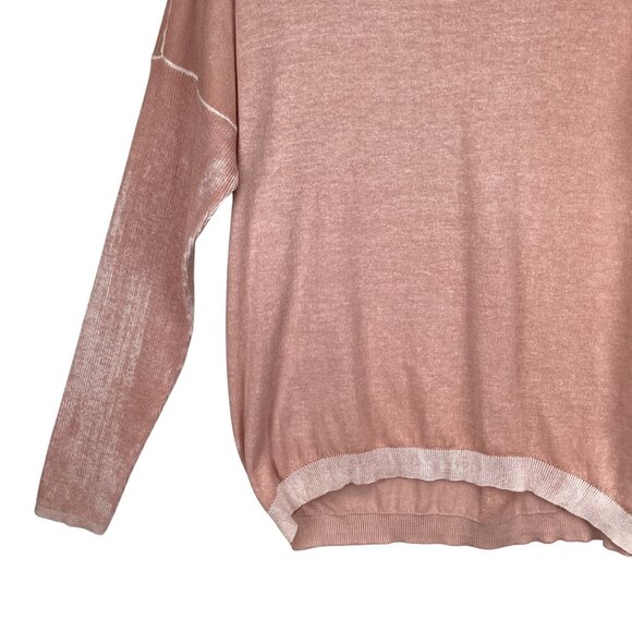 Blanc Noir Womens Boyfriend Sweater Size Large Pink Long Sleeve 100% Cotton - Picture 4 of 10